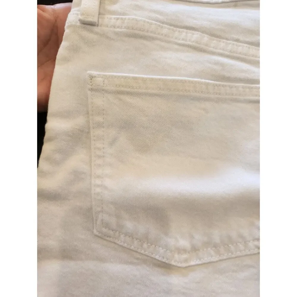 NWT J. Crew High-Rise Denim Short In White Mid Length 27 *Flaw